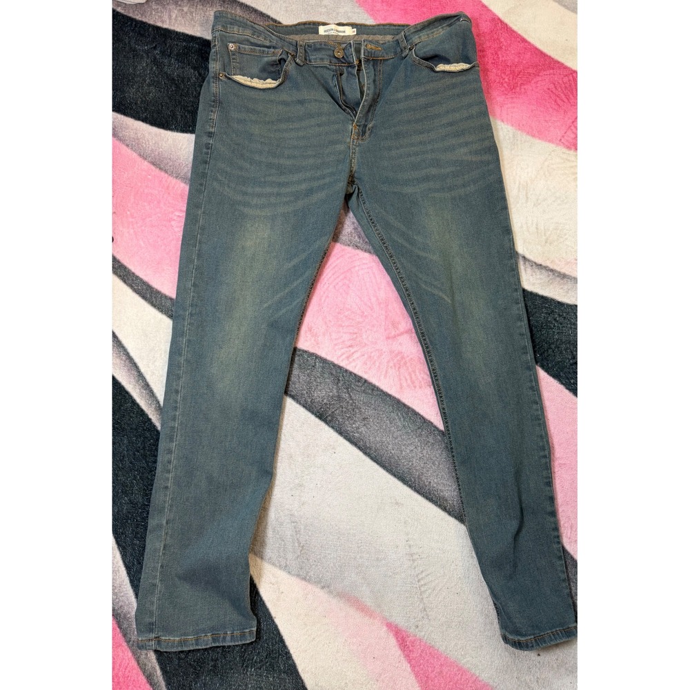 Hudson & Barrow Denim Collection Mens Blue Straight Leg Jeans Size 36